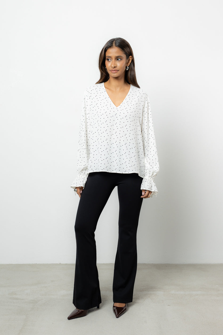 Bluzka Vernell White Dots Petite