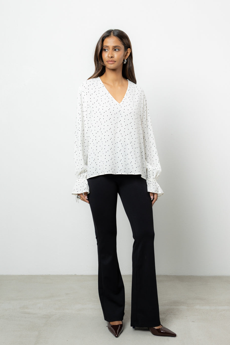 Bluzka Vernell White Dots Petite