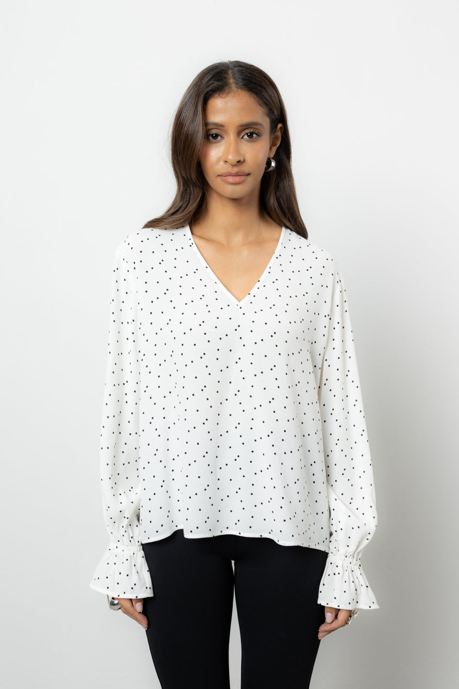 Bluzka Vernell White Dots Petite