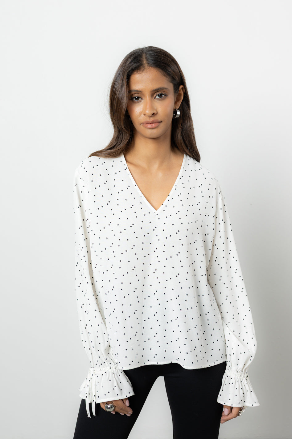 Bluzka Vernell White Dots Petite