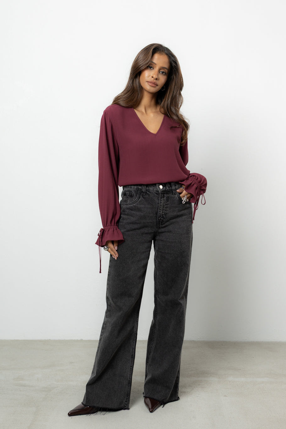 Bluzka Vernell Bordo Petite