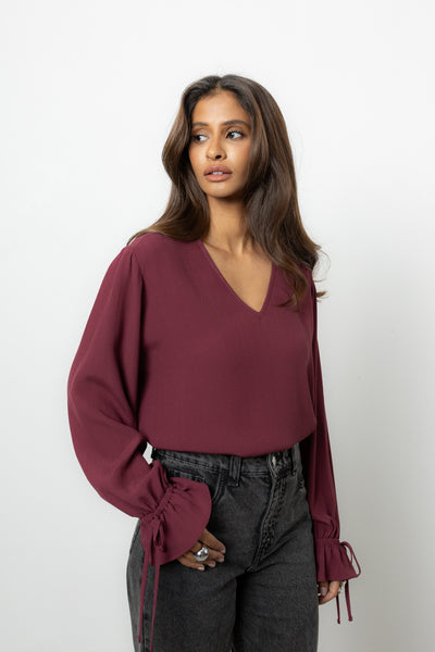 Bluzka Vernell Bordo Petite