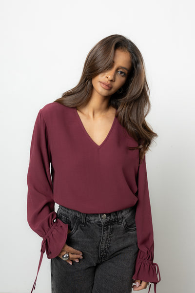 Bluzka Vernell Bordo Petite