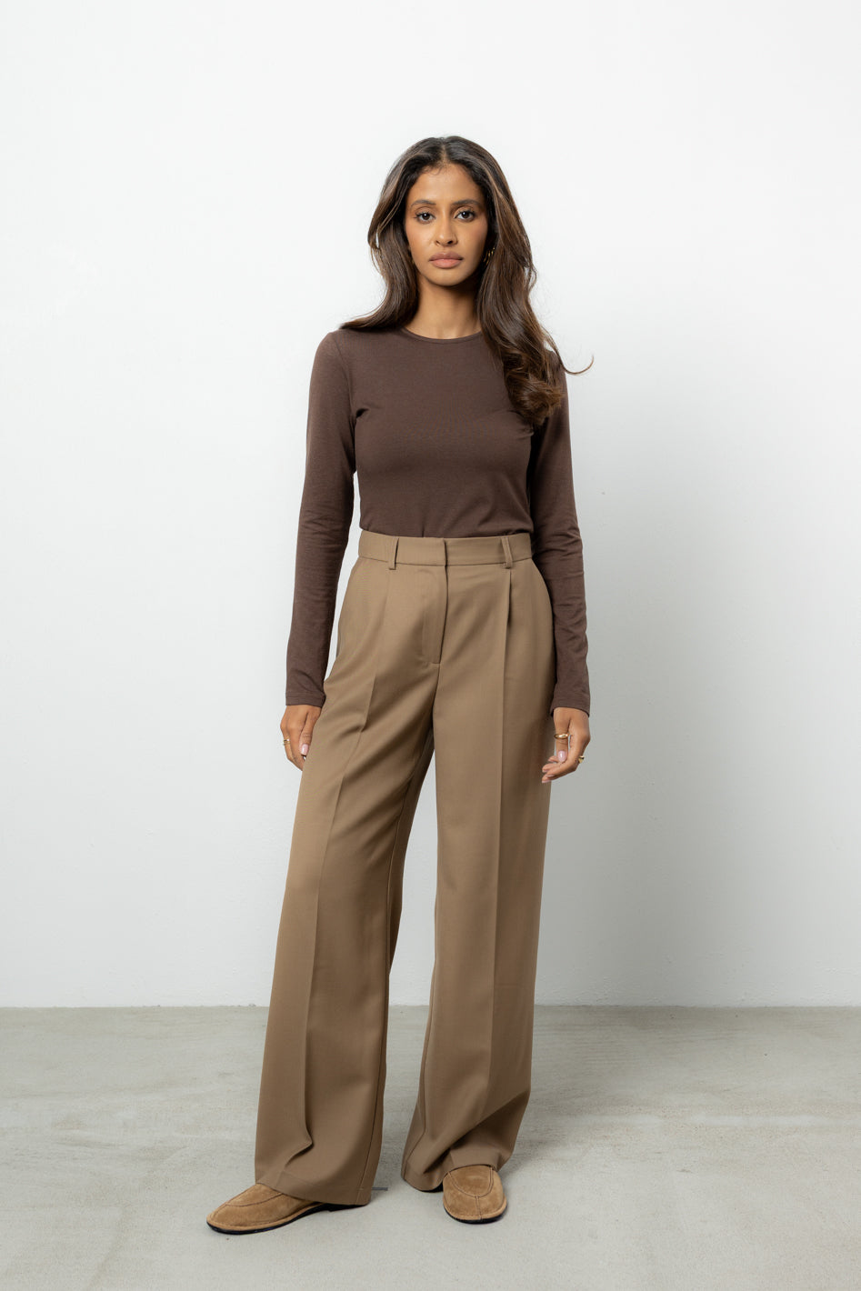 Spodnie Espe Beige Wool Petite