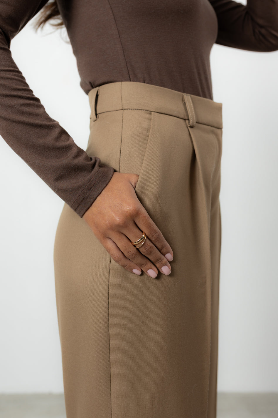 Spodnie Espe Beige Wool Petite