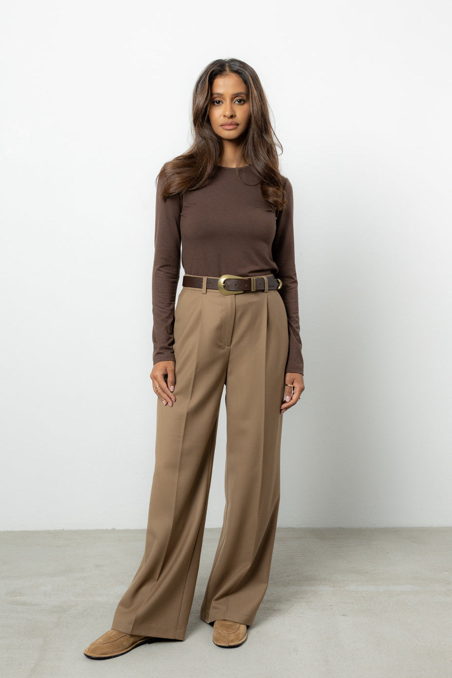 Spodnie Espe Beige Wool Petite
