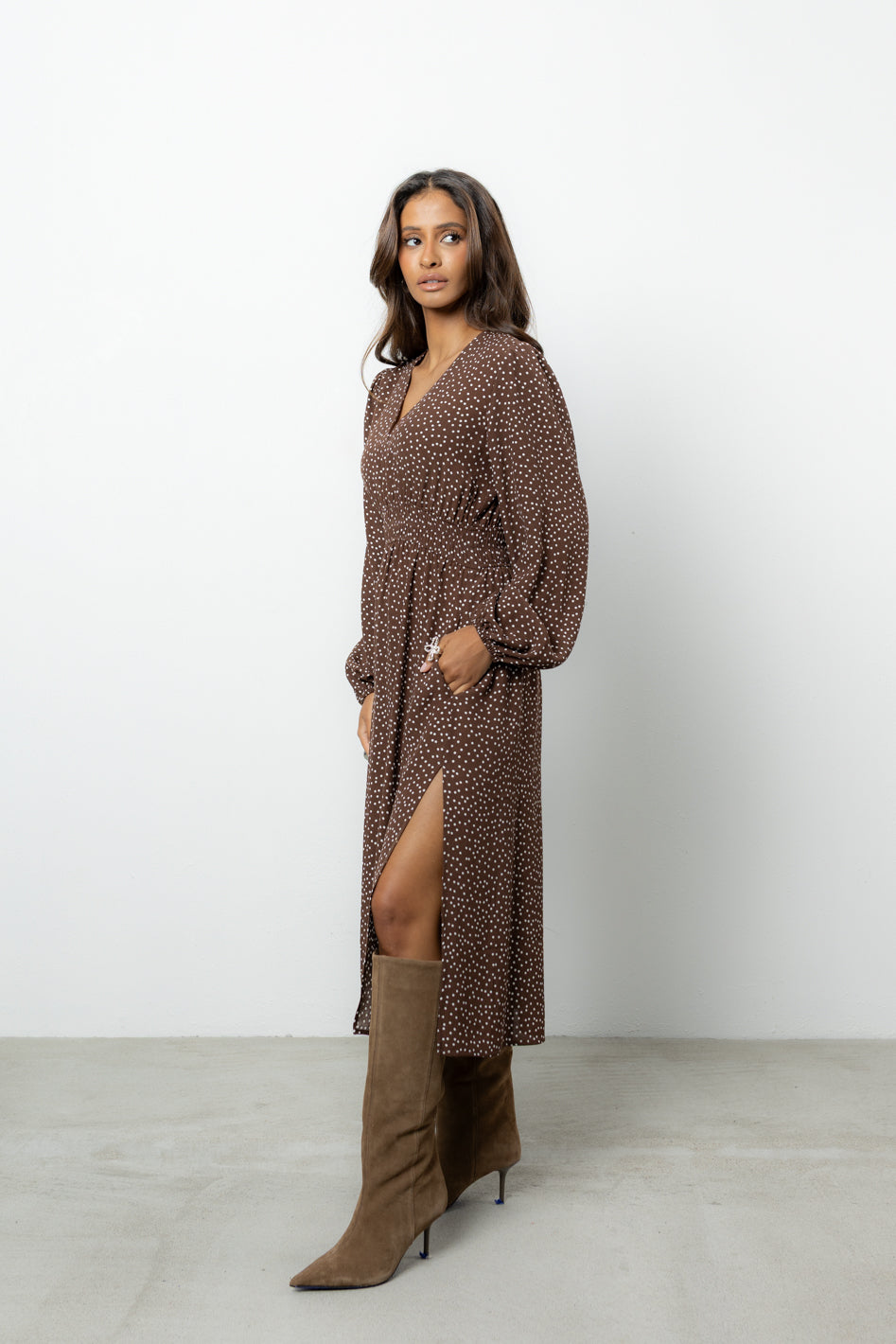 Sukienka Nerys Brown Dots Petite