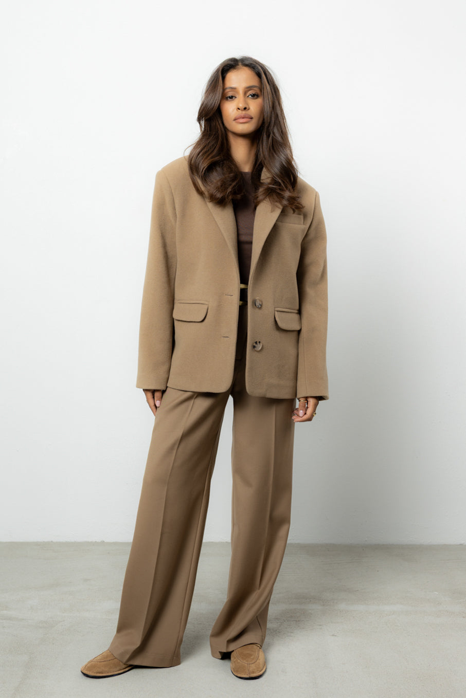 Marynarka Eris Beige Wool Petite