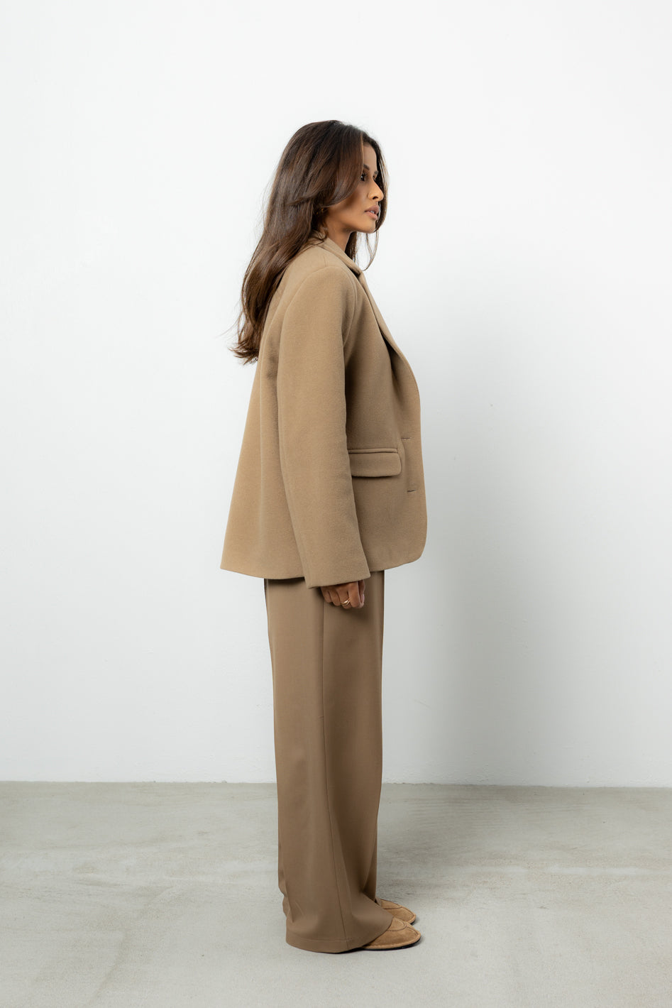 Marynarka Eris Beige Wool Petite