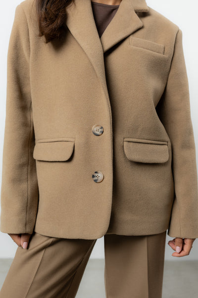 Marynarka Eris Beige Wool Petite