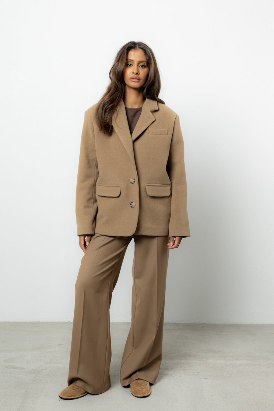 Marynarka Eris Beige Wool Petite