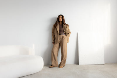 Marynarka Eris Beige Wool Petite