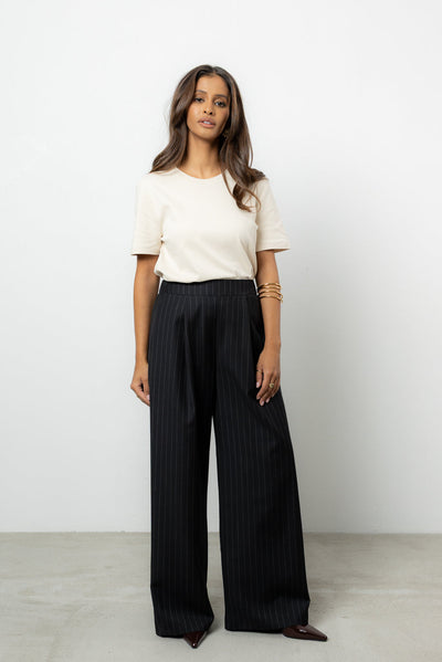 Spodnie Dilas Black Stripes Wool Petite