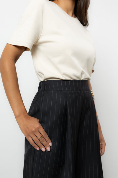 Spodnie Dilas Black Stripes Wool Petite