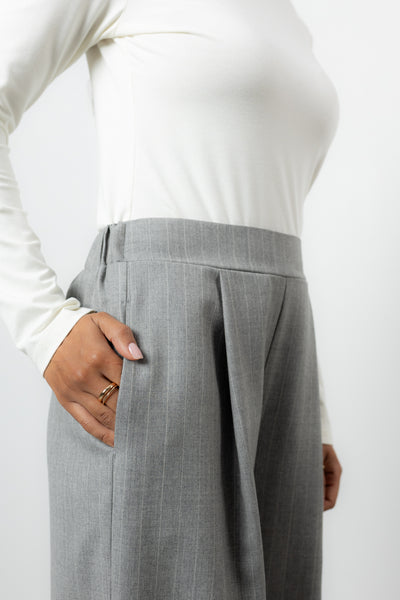 Spodnie Dilas Grey Stripes Wool Petite