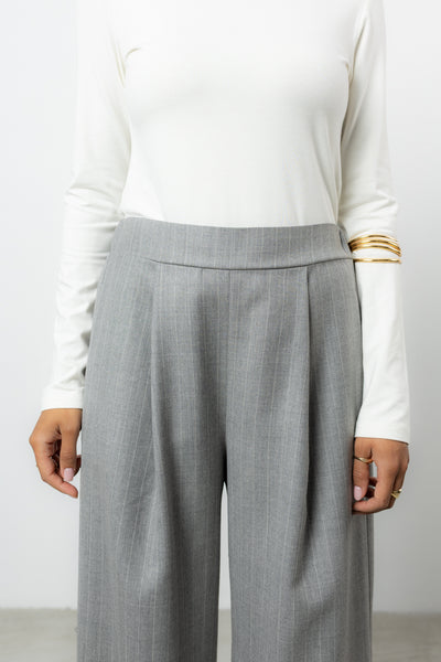 Spodnie Dilas Grey Stripes Wool Petite