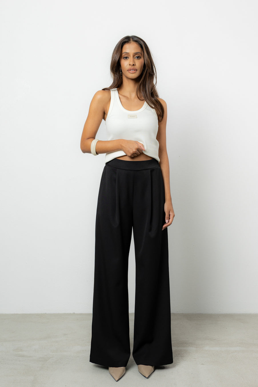 Spodnie Dilas Black Wool Petite