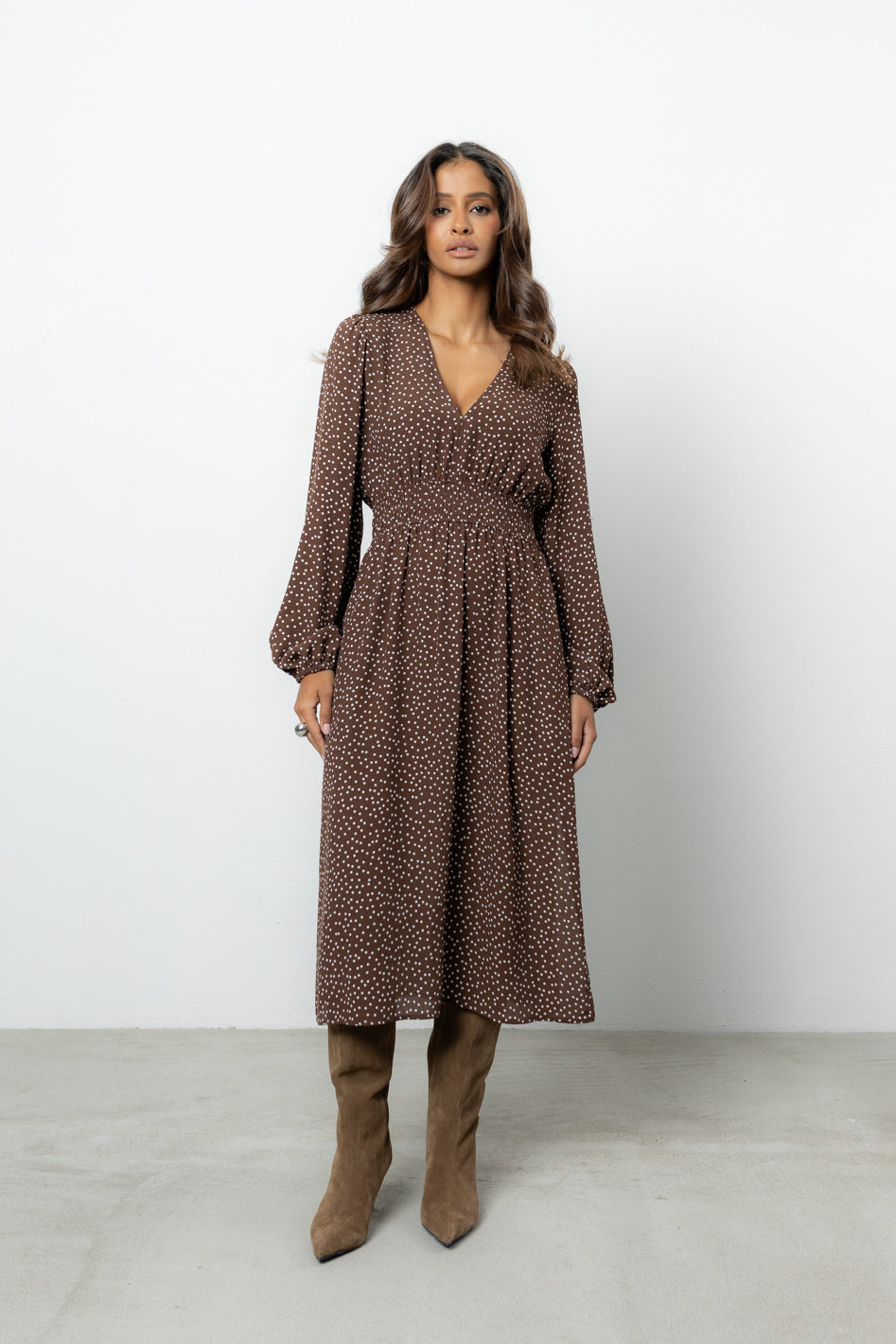 Sukienka Nerys Brown Dots Petite
