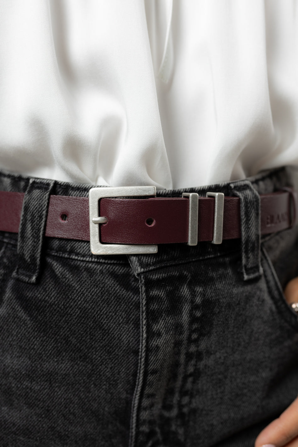 Pasek Ezra Burgundy Silver