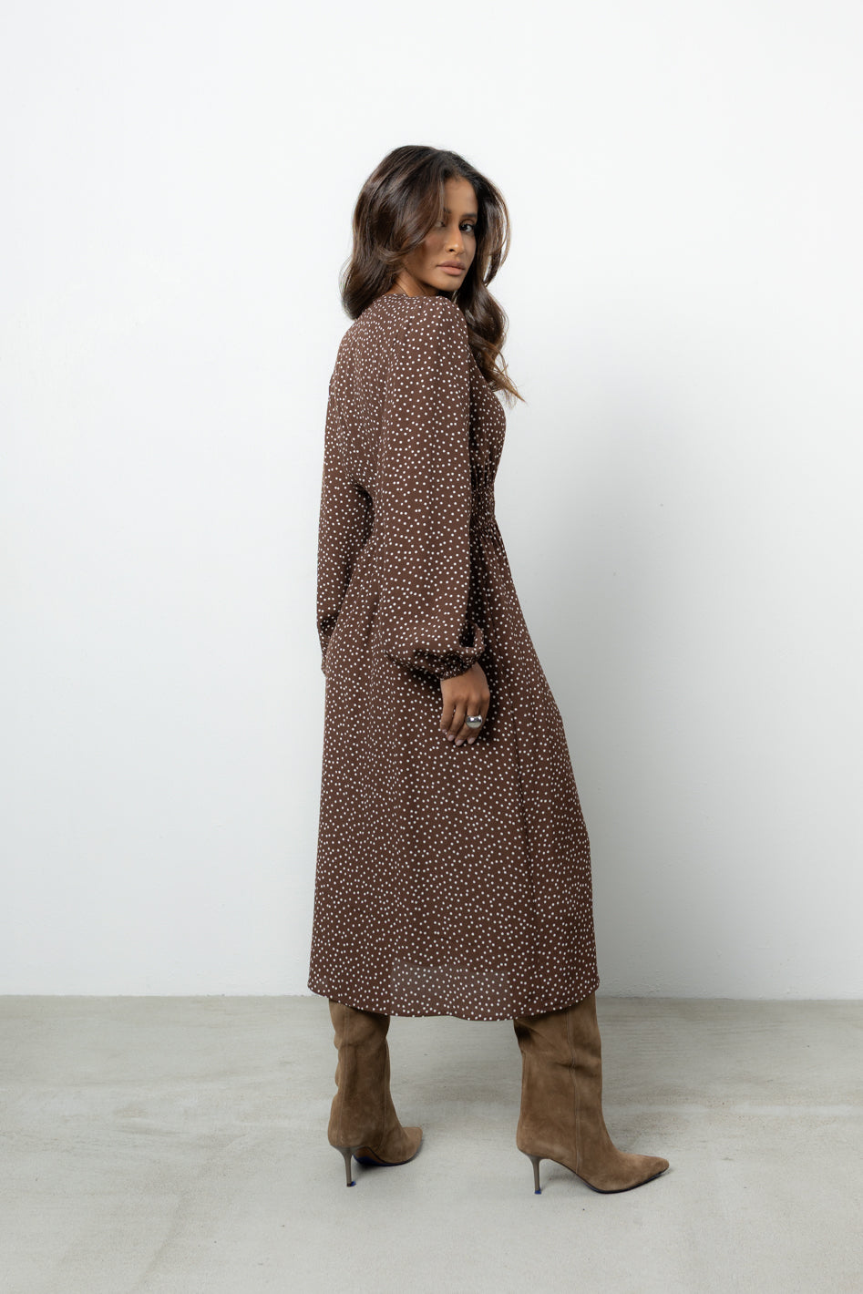 Sukienka Nerys Brown Dots Petite