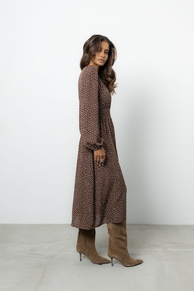 Sukienka Nerys Brown Dots Petite