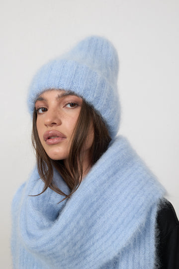 Szalik Mossy Mohair Sky Blue