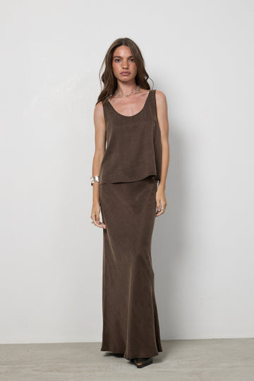 Spódnica Sylvie Dark Brown Petite