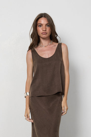 Top Belisa Dark Brown Peite