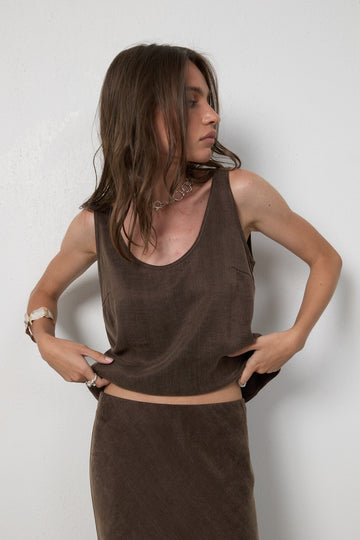 Top Belisa Dark Brown Peite