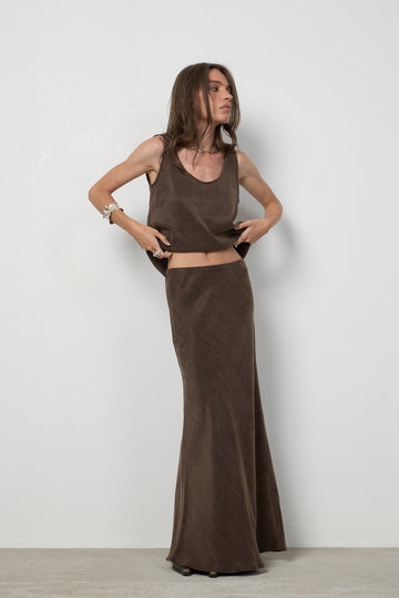 Spódnica Sylvie Dark Brown Petite