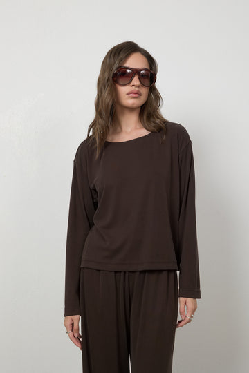 Longsleeve Loren Espresso Petite