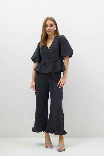 Bluzka Colina Washed Black Petite