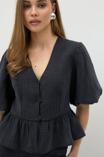 Bluzka Colina Washed Black Petite