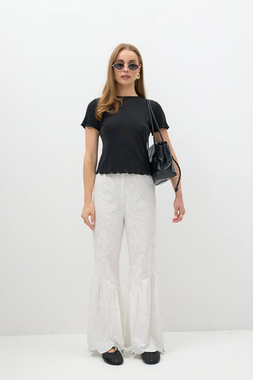 Spodnie Frill Off-white Petite