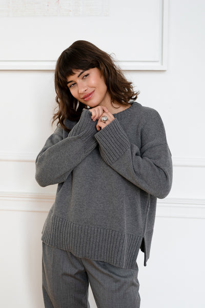 Sweter Malfi Grey Melange Petite