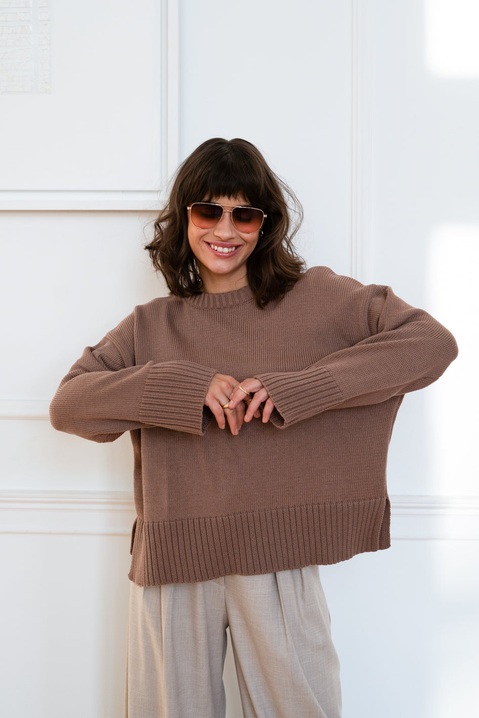 Sweter Malfi Brown Petite