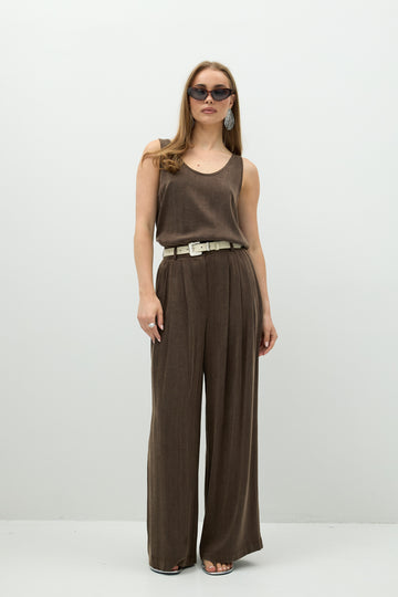Spodnie Fabio Dark Brown Petite