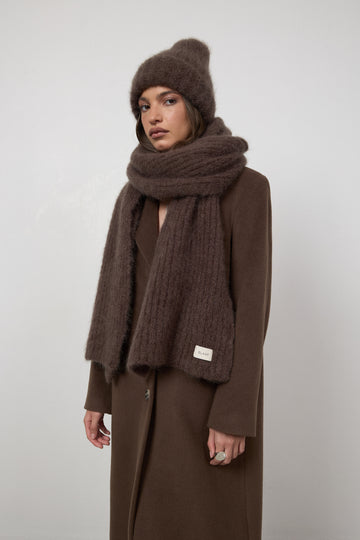 Szalik Mossy Mohair Brown Truffle