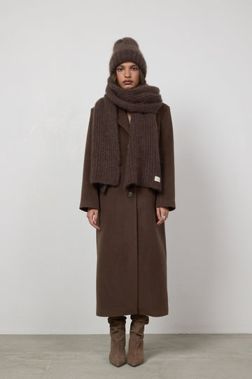 Szalik Mossy Mohair Brown Truffle