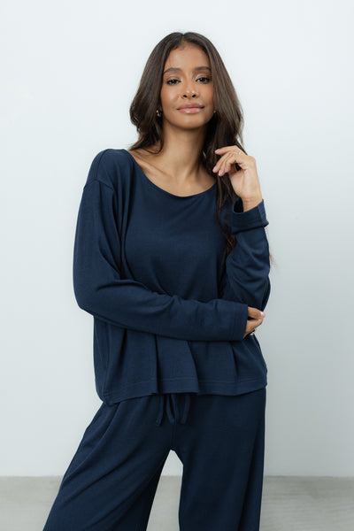 Longsleeve Loren Navy Petite
