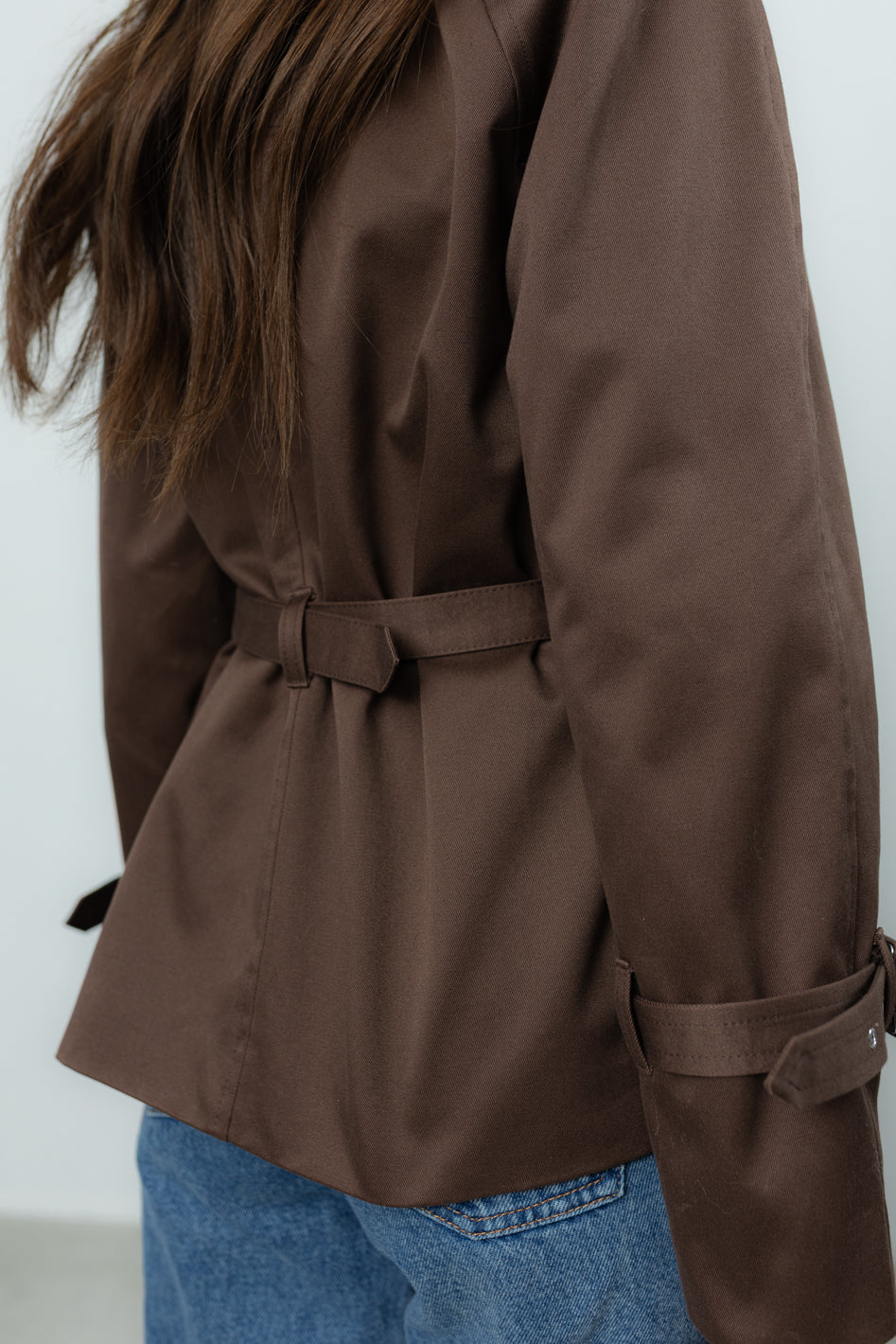 Krótki Trencz Hudson Brown Petite