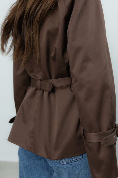 Krótki Trencz Hudson Brown Petite