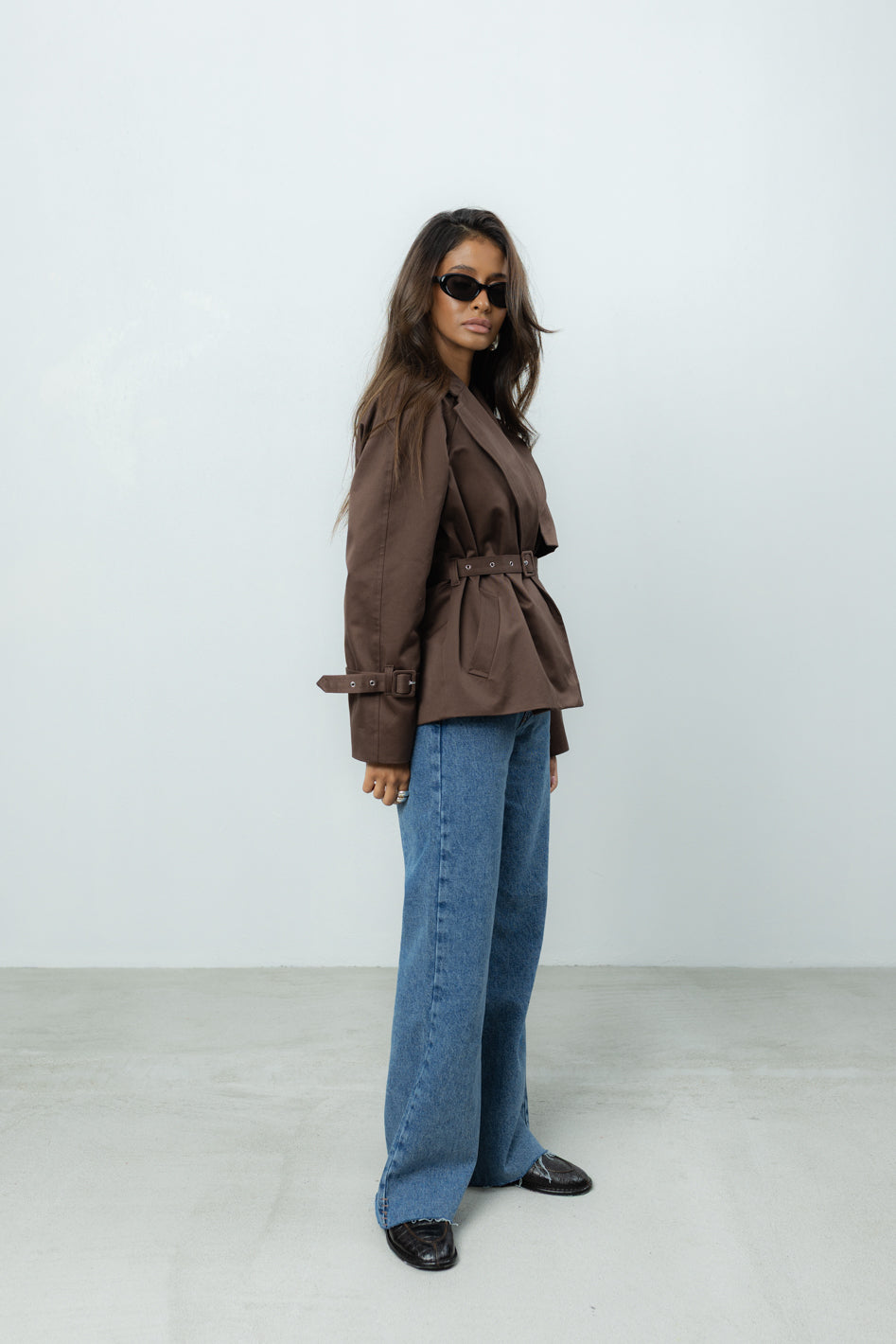 Krótki Trencz Hudson Brown Petite