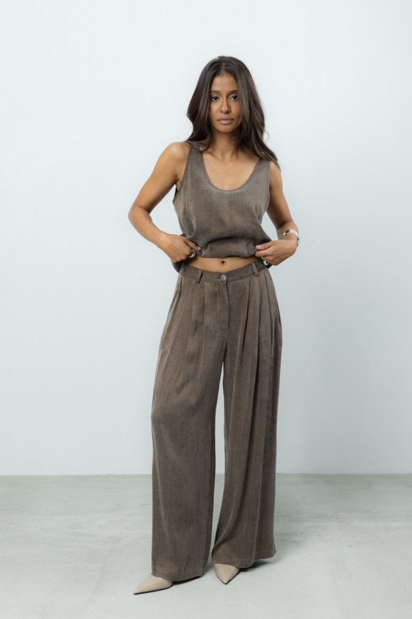 Spodnie Fabio Brown Petite