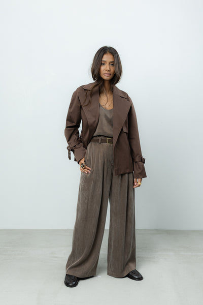Krótki Trencz Hudson Brown Petite