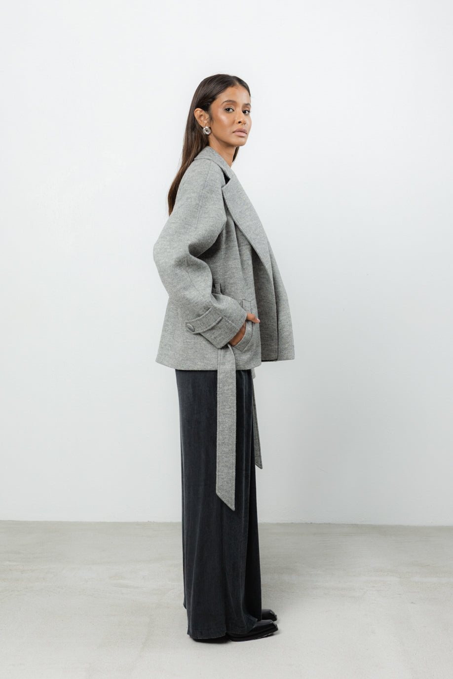 Płaszcz Marion Grey Wool Petite