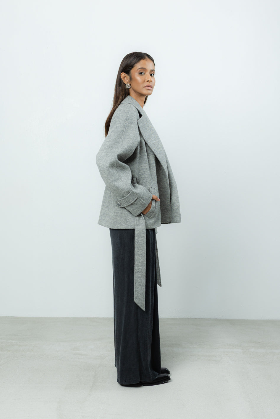 Płaszcz Marion Grey Wool Petite