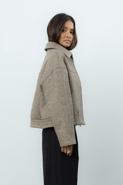 Kurtka Viviana Taupe Wool Petite