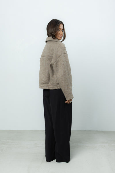 Kurtka Viviana Taupe Wool Petite