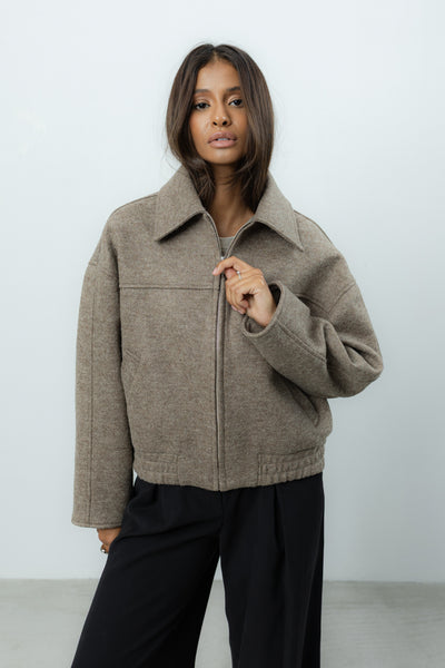 Kurtka Viviana Taupe Wool Petite
